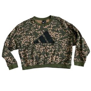 Adidas Sportswear Leopard-Print‎ Camo Sweatshirt Youth XL / Women’s Medium